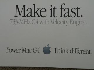 Vintage Apple Power Mac G4 Poster,  Make a Movie,  Make it Fast,  Think Different 4