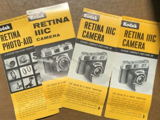 KODAK Retina Camera Instruction Manuals and Literature 5