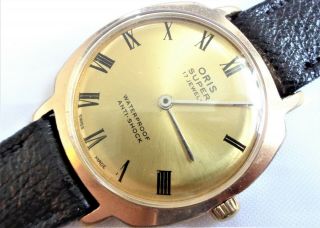 Vintage Oris 17 Jewels Swiss Made Hand Winding Gent Wristwatch Caliber 482 Kif