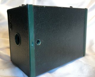 Antique Eastman Kodak Brownie No 2 Model F Box Camera GREEN Patent Pending 2