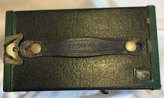 Antique Eastman Kodak Brownie No 2 Model F Box Camera GREEN Patent Pending 4