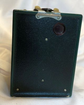 Antique Eastman Kodak Brownie No 2 Model F Box Camera GREEN Patent Pending 8