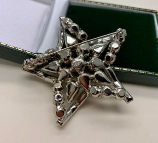 VINTAGE JEWELLERY SIGNED WEISS SPARKLING CLEAR CRYSTAL STAR BROOCH/PIN 2
