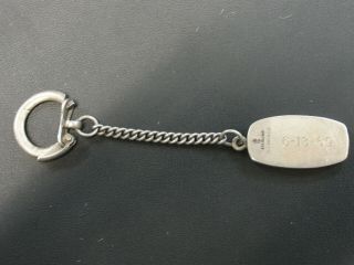 Vintage Tiffany & Co Sterling Silver Key Chain Fob Dated 6 - 13 - 69