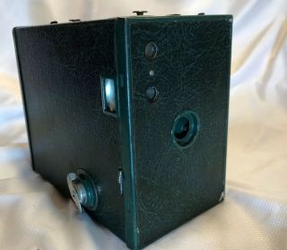 Box Camera: Kodak Brownie No 2a Model C Green Parents Pending