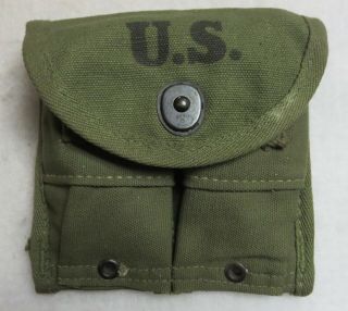 Ww2 Vintage Us Gi Issue.  30 M1 Carbine Mag Pouch Made By General Shirt Co 1945