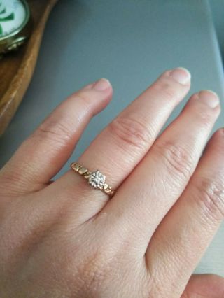 Ladies Vintage 10k Solid Gold Engagement Ring Size 5 1/4