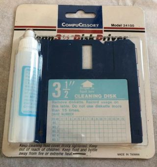 Computer Floppy Disk Head Cleaning Kit 3 1/2 " Microcomputer Drive Vintage