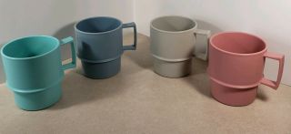 Set Of 4 Vintage Tupperware Coffee Cups Mugs