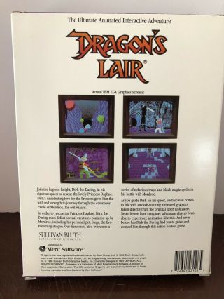 VINTAGE - DRAGON ' S LAIR - 1989 Merit Software - (PC,  IBM AT VERSION) Floppies 2