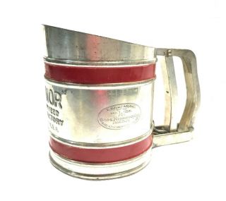 Vintage Junior Flour Sifter With Good Housekeeping Approval Red Bands Trim
