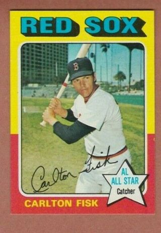 1975 Topps Vintage Carlton Fisk 80 (well Centered) Hall Of Fame Boston Red Sox