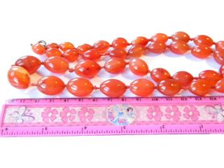 vintage natural CARNELIAN beads necklace Art Deco 99g 4