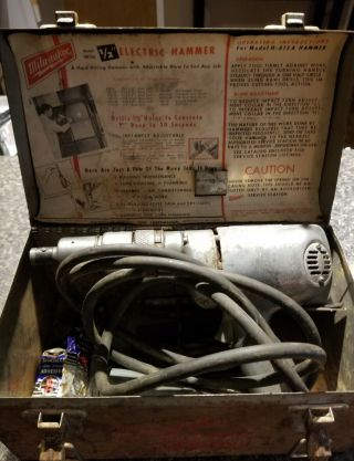 Vintage Milwaukee Electric Hammer Drill H812a Metal 16 Bits
