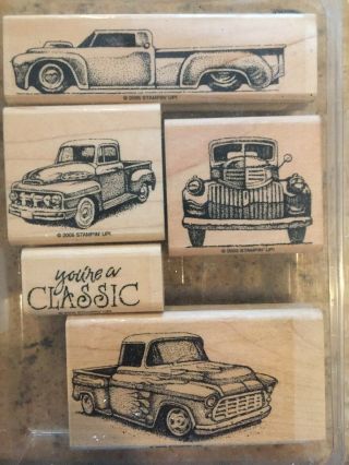 Stampin Up Classic Pickups Retired Stamp Set Vintage Trucks