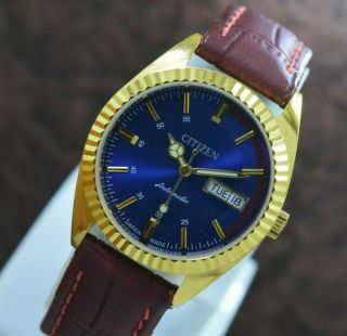 Vintage Citizen Gold Plated Day Date 21 Jewels Automatic Men 