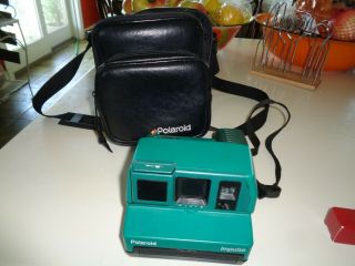 Vintage Polaroid Impulse 600 Instant Film Camera With Case Teal Body Euc