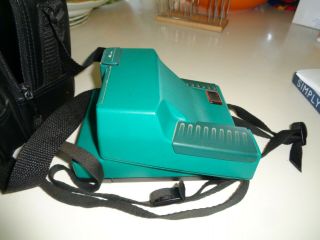 Vintage Polaroid Impulse 600 Instant Film Camera with Case Teal Body EUC 4