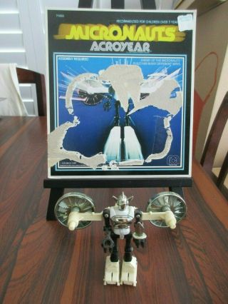 Micronauts Blue Acroyear - Complete - Loose With Card - 1976 - Mego - Vintage