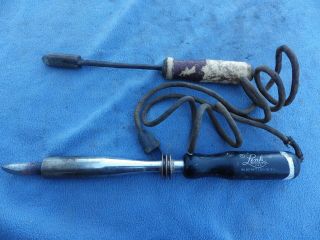 Two Vintage Soldering Irons Lenk Electric 200 Watts 115 Volts,  Nonelectric Iron