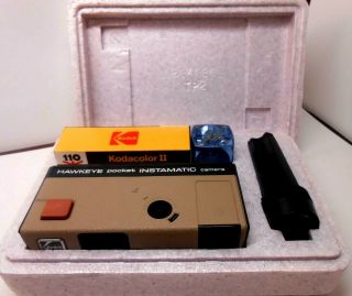 Vintage Kodak Hawkeye Pocket Instamatic Camera With Flash And Film,  Shippin