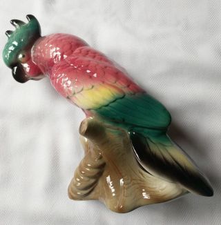 Vintage Royal Copley Vibrant Colored Cockatoo 8 3/4 " High China Bird Pottery