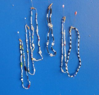 6 Pair Vintage Glass Mardi Gras Beads - Mid Century 2