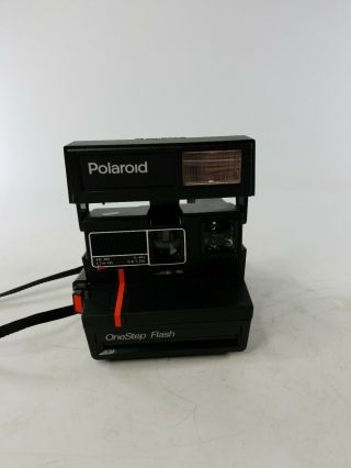 Polaroid One Step 600 Film Black Instant Camera With Flash And Strap