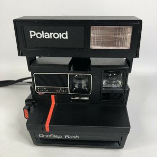 Polaroid One Step 600 Film Black Instant Camera Flash With Strap