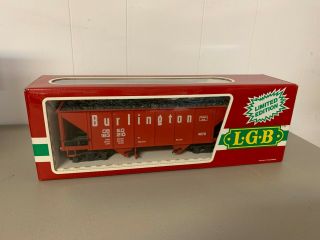 Vintage Lgb G Scale 4076 M 01 Red Burlington Hopper W/box C7