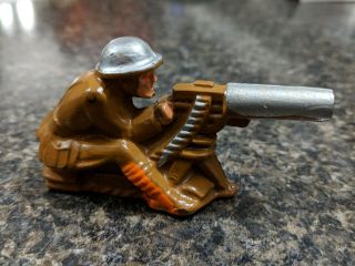 Vintage Manoil/Barclay Lead Toy Soldier Machine Gunner (Sitting) 2
