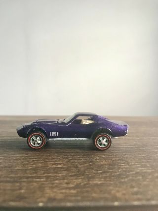Vintage Hot Wheels Redline Purple Custom Corvette Usa Chevy