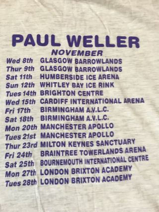 Vintage PAUL WELLER 1995 Tour T Shirt The Jam Oasis Blur Indie Mod 3