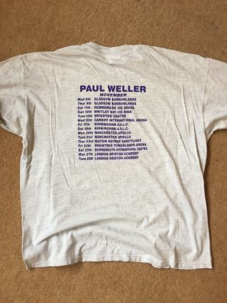 Vintage PAUL WELLER 1995 Tour T Shirt The Jam Oasis Blur Indie Mod 4