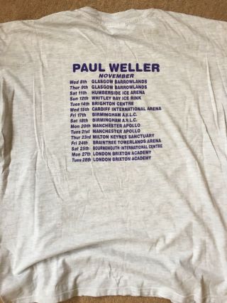 Vintage PAUL WELLER 1995 Tour T Shirt The Jam Oasis Blur Indie Mod 5