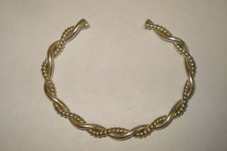 Vintage Southwestern Twisted Sterling Wire 8 " Inch Cuff Bracelet.  925