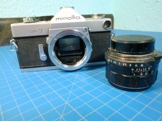 Vintage Minolta Sr - 7 35mm Slr Film Camera,  Asahi Opt.  Co.  - Takumar Lens
