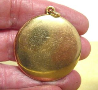 Gold Filled Vintage Locket Large Round 30 Mm 11.  3 Grams