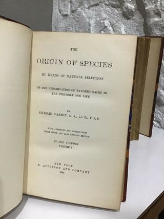 5 Charles Darwin Books 1896 The Origin of Species Descent Of Man Geological Etc. 5