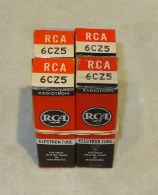 4 Nos Rca Usa Black Plate 6cz5 6973 Vacuum Tubes For Ampex Amplifier