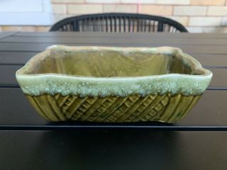 Vintage Ceramic Cookson Pottery Green Rectangle Window Box Planter