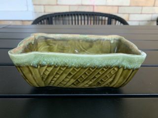 Vintage Ceramic Cookson Pottery Green Rectangle Window Box Planter 2