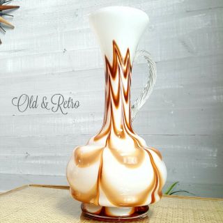 Large Lava Flame Flambe Murano Italian Glass Vase /jug Vintage Retro Mid Century
