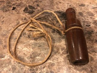 Vintage Wood Cajun Duck Call Made In Lake Charles Louisiana W/ String Well