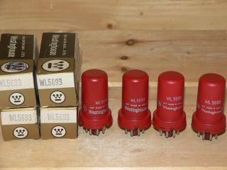 4 Nib Rca 5693 Tubes (usa Red) Westinghouse Branded