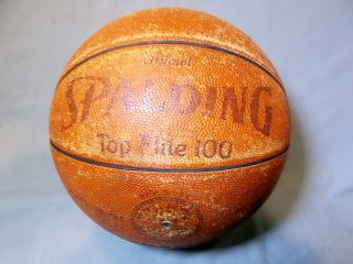 Vintage Spalding Ncaa Basketball Top Flite 100 Michigan Official Ball Made In Us