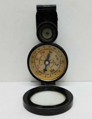 Vintage Western Zone German Engineer Surveyor Compass Mirror Telescope Glass