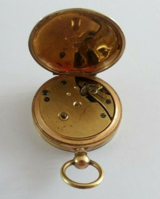 Vintage ' IVY ' pocket watch,  Swiss made with Roman numerals in a gold toned case. 4