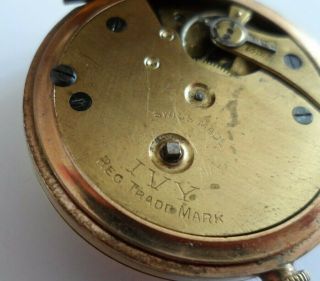 Vintage ' IVY ' pocket watch,  Swiss made with Roman numerals in a gold toned case. 5