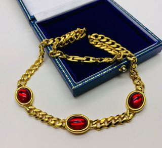 VINTAGE JEWELLERY SIGNED NAPIER RED BEAD NECKLACE 2